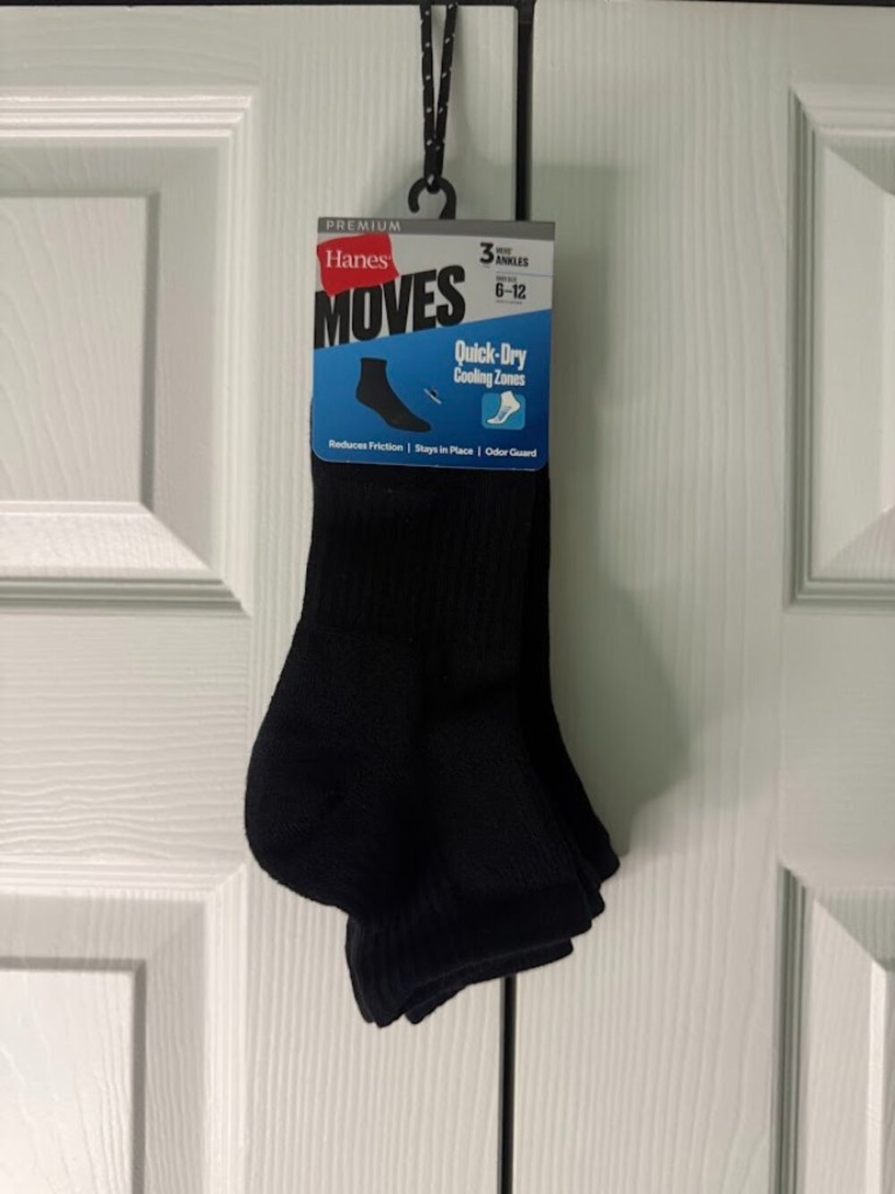 Men's Hanes Premium Socks Moves Quick-Dry Cooling Zones